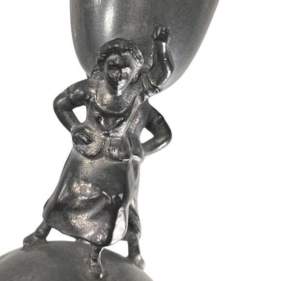 Vtg KSO Kayserzinn Pewter Art Nouveau Jugendstil Vase Women Figures P108 8.5 in - Picture 4 of 15